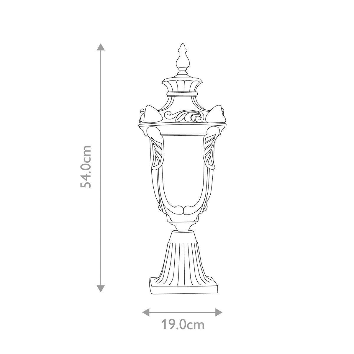 Elstead Philadelphia Medium Outdoor Pedestal Lantern in Old Bronze