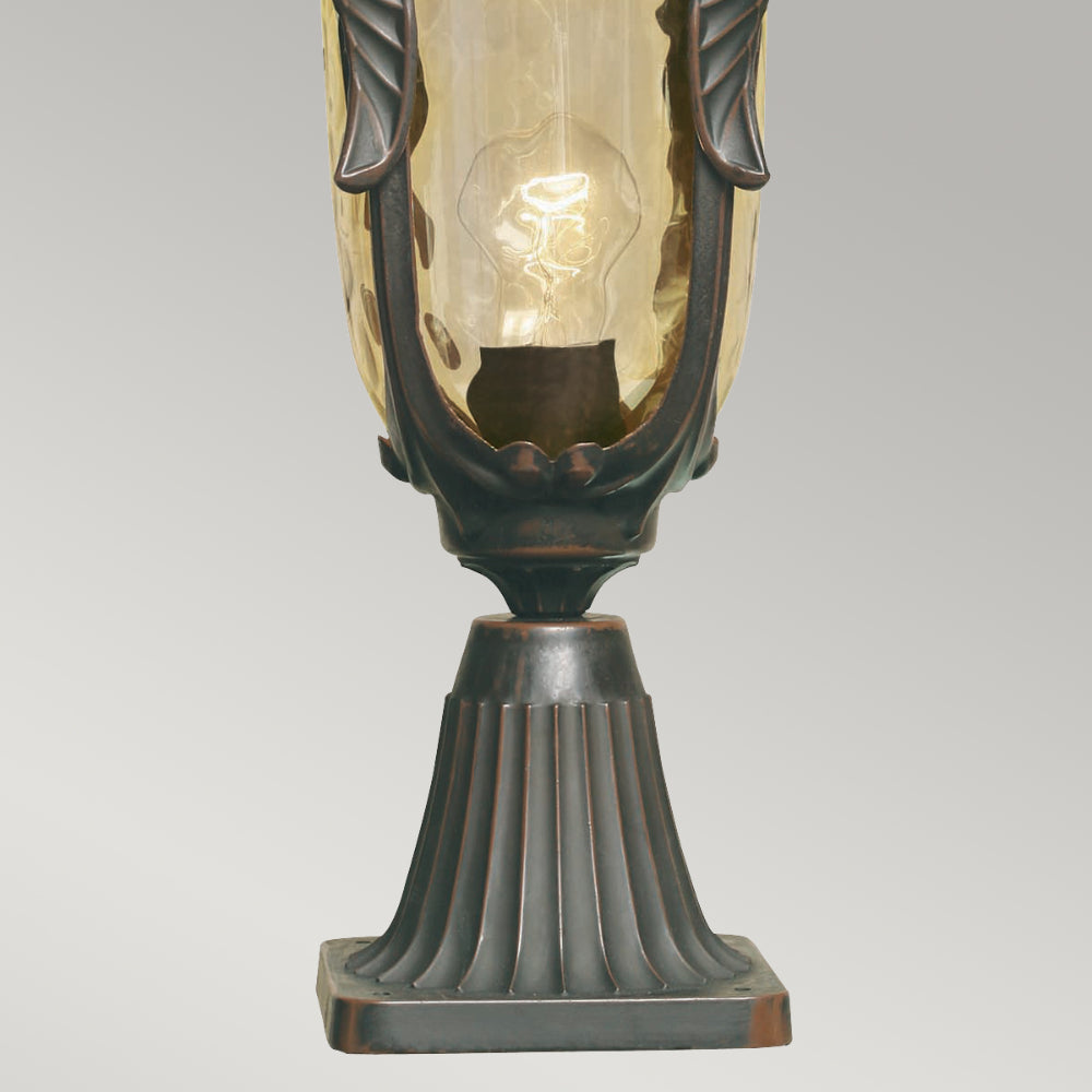 Elstead Philadelphia Medium Outdoor Pedestal Lantern in Old Bronze