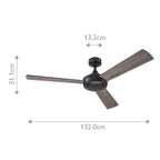 Elstead Pilote - 52in / 132cm Fan - Matte Black