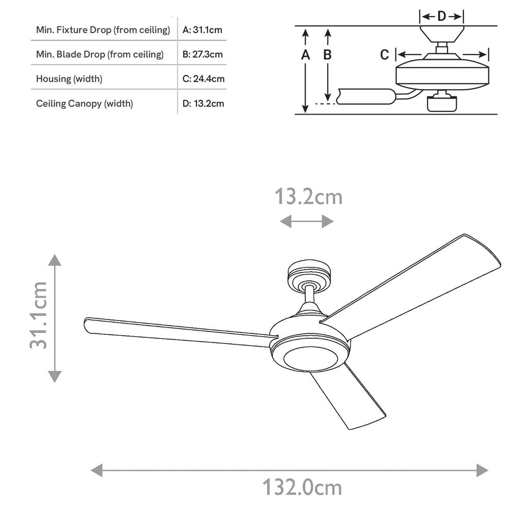 Elstead Pilote - 52in / 132cm Fan - Matte Black