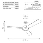 Elstead Pilote - 52in / 132cm Fan - Matte White