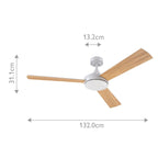 Elstead Pilote - 52in / 132cm Fan - Matte White