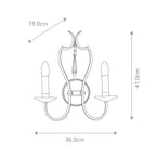 Elstead Pimlico 2 Light Wall Light in Polished Nickel