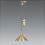 Elstead Provence 1 Light Rise and Fall Pendant Light in Aged Brass