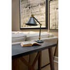 Elstead Provence Mini Table Lamp in Dark Grey and Aged Brass