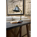 Elstead Provence Mini Table Lamp in Dark Grey and Aged Brass