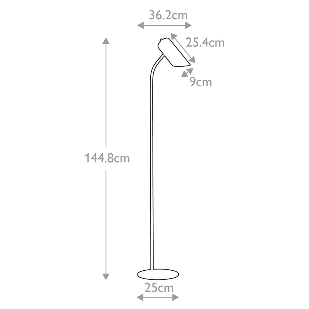 Elstead Quinto 1 Light Floor Lamp in Aged Brass with White Shade