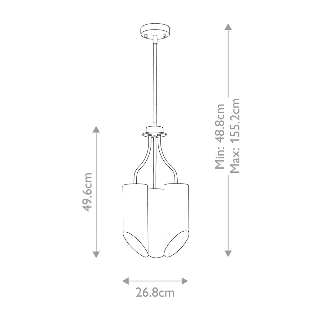 Elstead Quinto 3 Light Chandelier in White Aged Brass