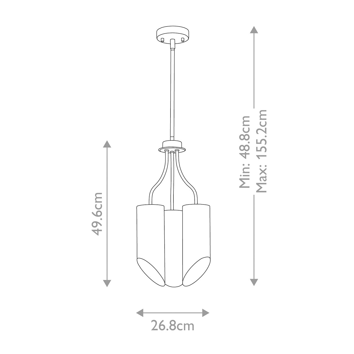 Elstead Quinto 3 Light Chandelier in White Aged Brass