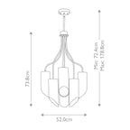Elstead Quinto 6 Light Chandelier in Dark Grey and Polished Nickel