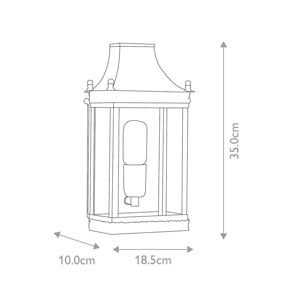 Elstead Regents Park Coastal Outdoor Wall Lantern in Solid Brass