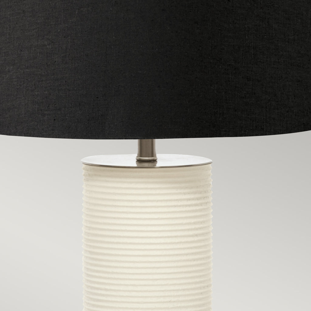 Elstead Ripple Table Lamp in White with Black Shade