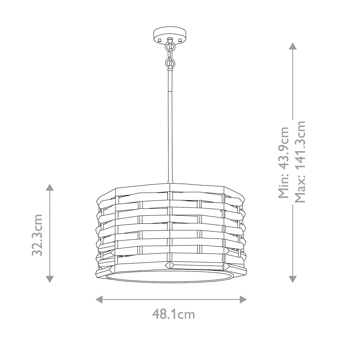 Elstead Shoal 4 Light Pendant Light in Polished Nickel