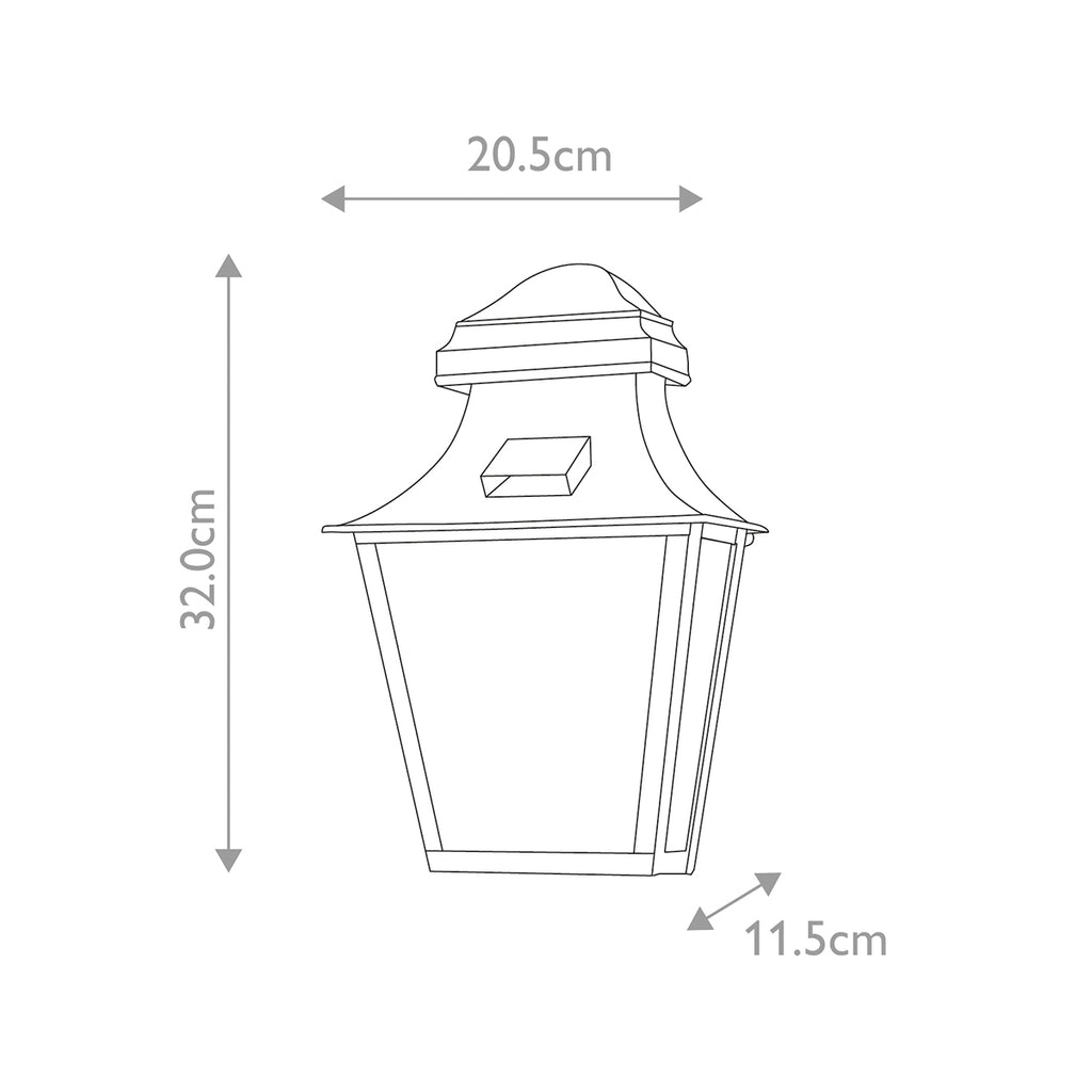 Elstead St Pauls Flush Wall Lantern in Brass
