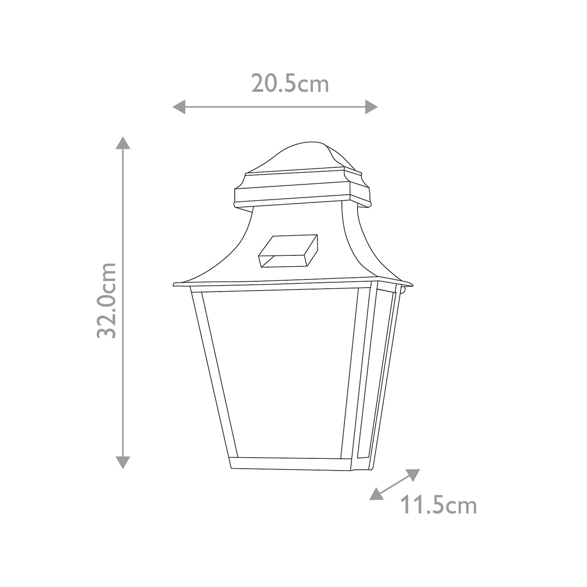 Elstead St Pauls Flush Wall Lantern in Brass