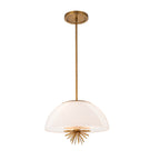 Elstead Staring 3 Light Pendant Distressed Gold with Opal Glass Shade
