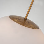 Elstead Staring 3 Light Pendant Distressed Gold with Opal Glass Shade