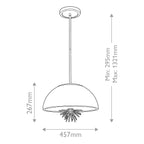 Elstead Staring 3 Light Pendant Distressed Gold with Opal Glass Shade