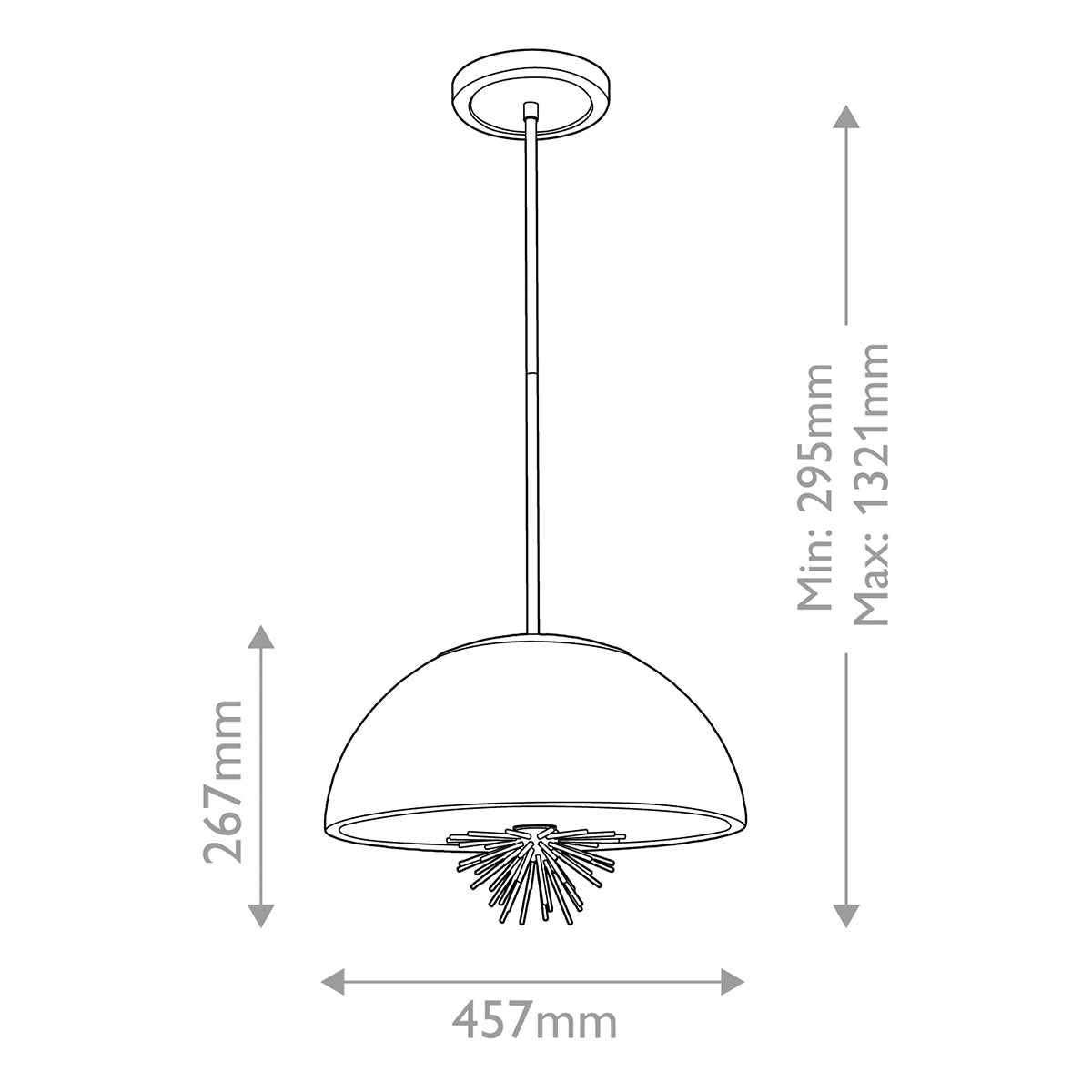 Elstead Staring 3 Light Pendant Distressed Gold with Opal Glass Shade