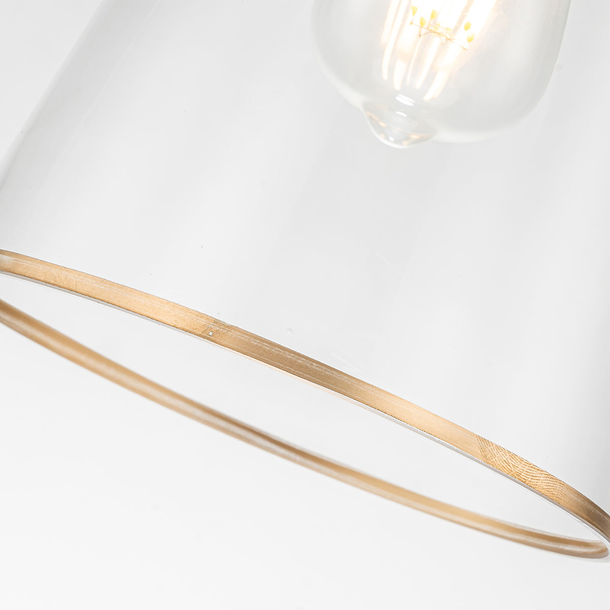 Elstead Staring Pendant Distressed Gold Clear with Clear Glass Shade