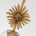Elstead Staring Pendant Distressed Gold Clear with Clear Glass Shade