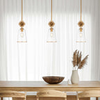 Elstead Staring Pendant Distressed Gold Clear with Clear Glass Shade