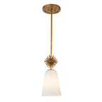 Elstead Staring Pendant Distressed Gold Opal with Opal Glass Shade