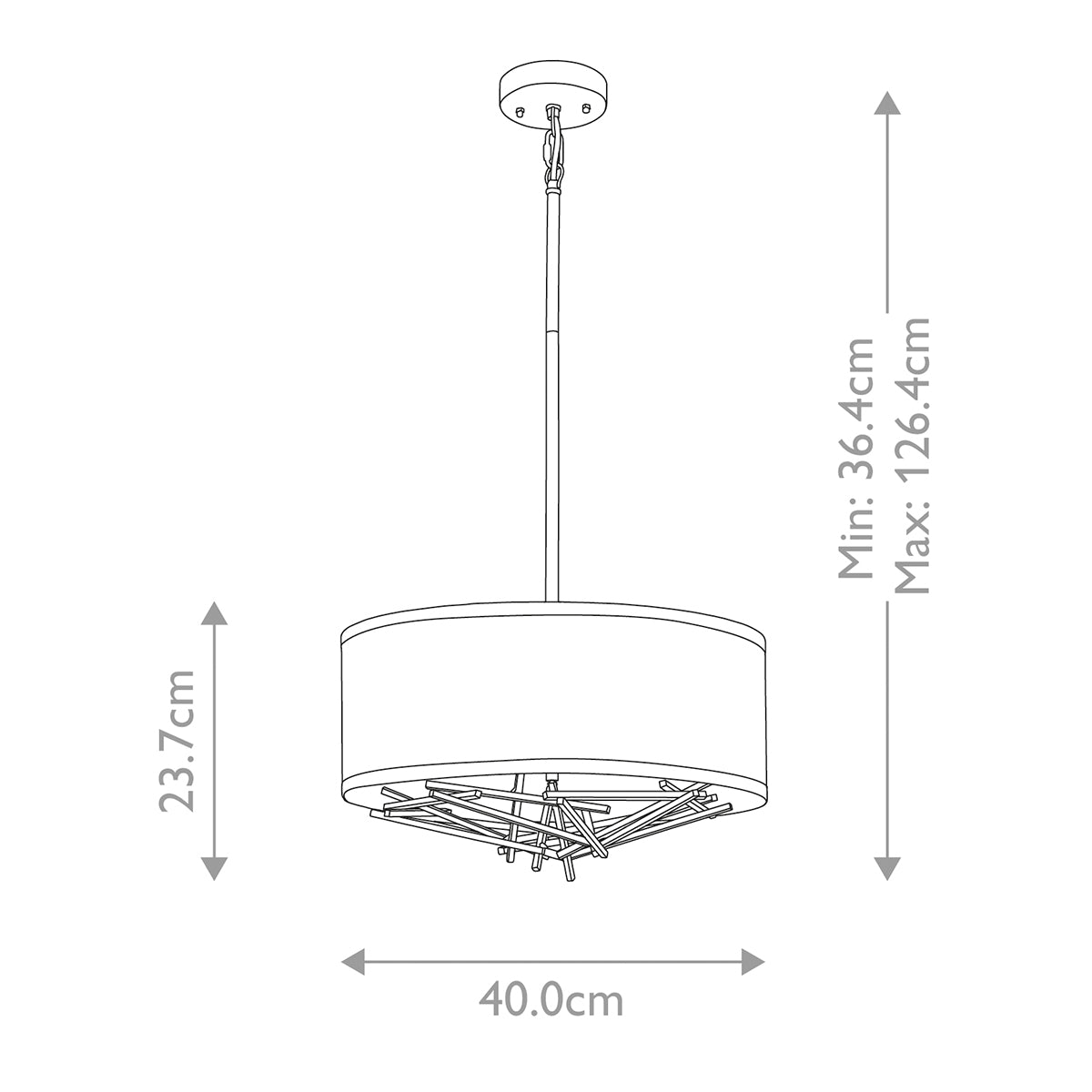 Elstead Taiko 3 Light Pendant Light in Olde Bronze