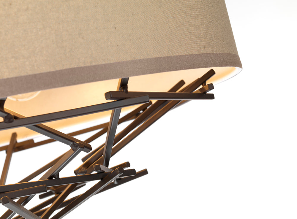 Elstead Taiko 4 Light Pendant Light in Olde Bronze