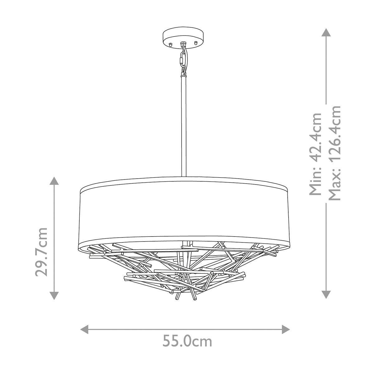 Elstead Taiko 4 Light Pendant Light in Olde Bronze