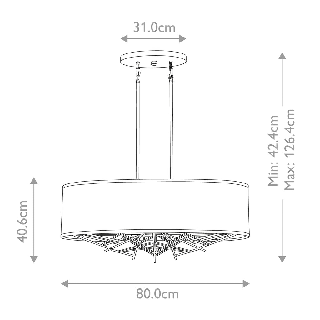 Elstead Taiko 5 Light Island Pendant Light in Olde Bronze