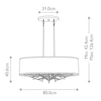 Elstead Taiko 5 Light Island Pendant Light in Olde Bronze