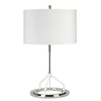 Elstead Vicenza Table Lamp in Polished Nickel with White Shade