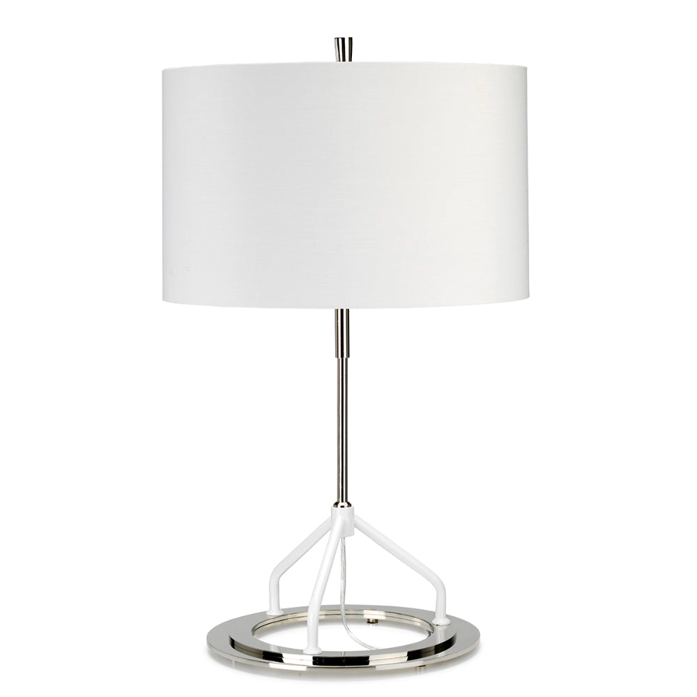 Elstead Vicenza Table Lamp in Polished Nickel with White Shade