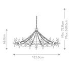 Elstead Warwick 12 Light Hand Crafted Chandelier in Black Graphite