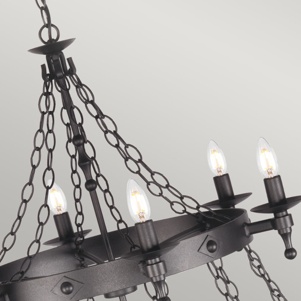 Elstead Warwick 18 Light Chandelier in Graphite