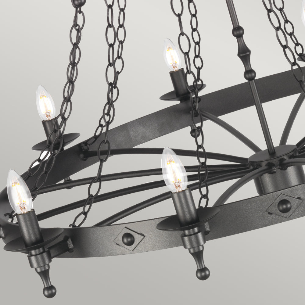 Elstead Warwick 18 Light Chandelier in Graphite