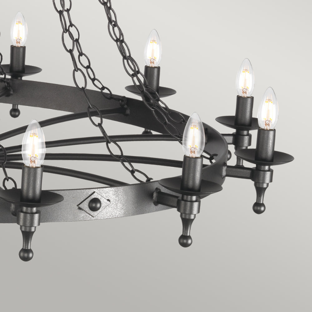 Elstead Warwick 18 Light Chandelier in Graphite