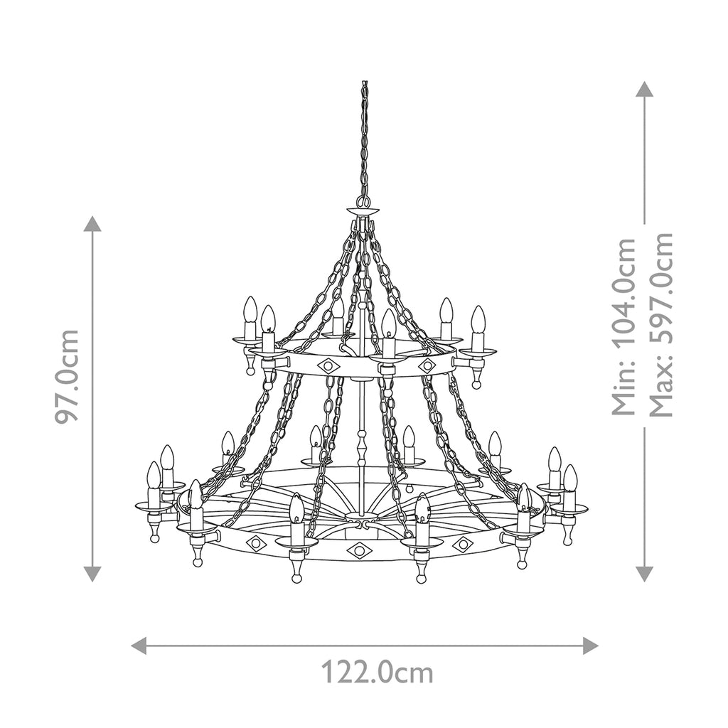 Elstead Warwick 18 Light Chandelier in Graphite