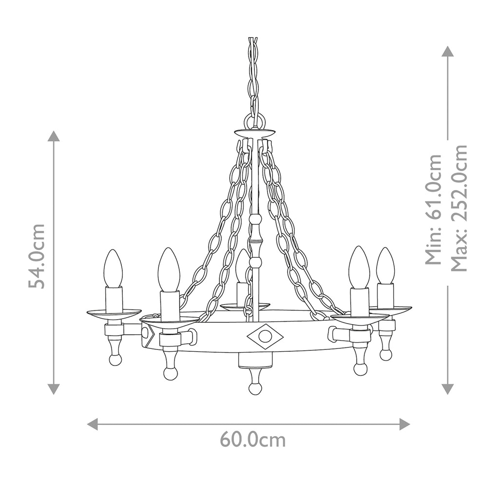 Elstead Warwick 5 Light Ceiling Light in Graphite
