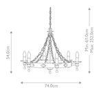 Elstead Warwick 6 Light Chandelier in Graphite Black