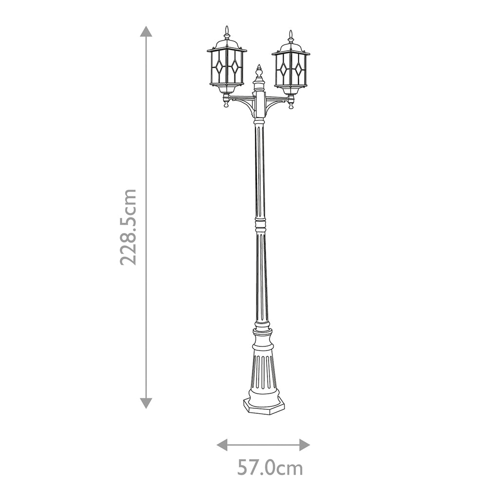 Elstead Wexford Outdoor Lamp Post in Black Silver