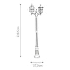 Elstead Wexford Outdoor Lamp Post in Black Silver