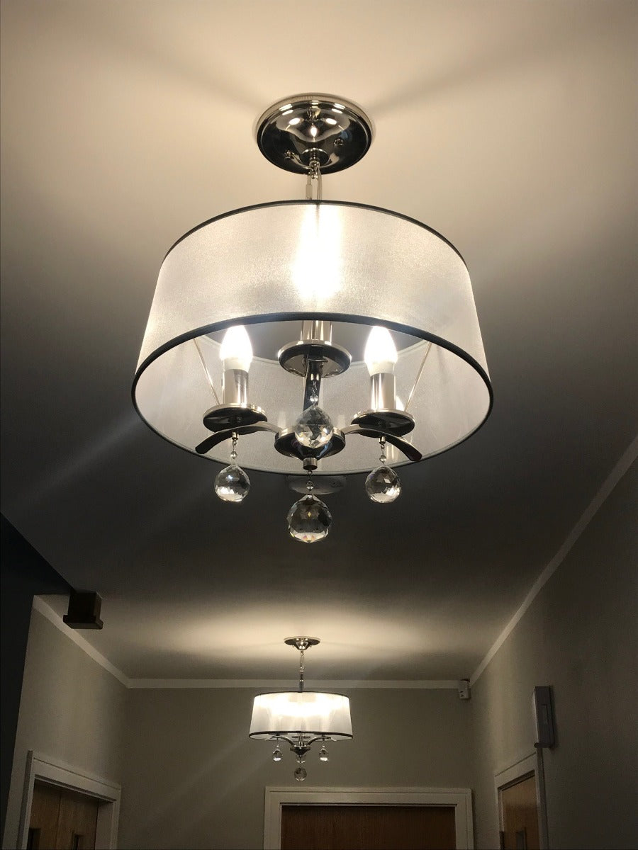 Quoizel Whitney Semi Flush Ceiling Light in Imperial Silver