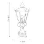 Elstead Wilmslow Pedestal Lantern in Black