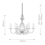Elstead Windermere 6 Light Chandelier in Rust and Gold