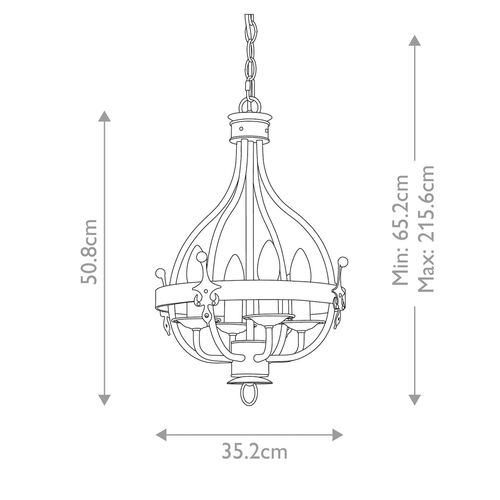 Elstead Windsor 4 Light Pendant Light in Graphite