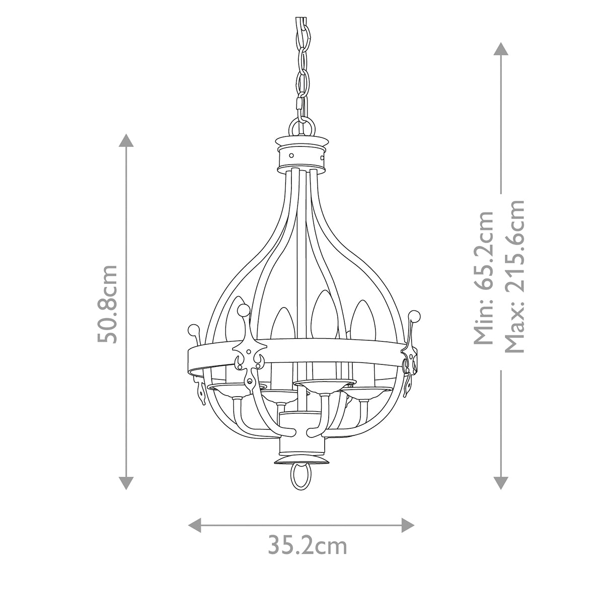 Elstead Windsor 4 Light Pendant Light in Graphite