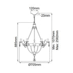 Elstead Windsor 6 Light Chandelier in Gold Patina
