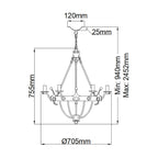 Elstead Windsor 6 Light Chandelier in Graphite
